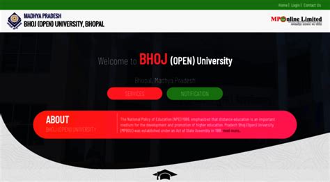 mpbou mponline|mponline bhoj university.